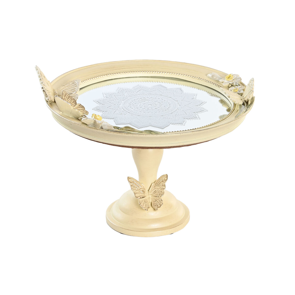 Centrotavola DKD Home Decor Beige Resina Specchio 24 x 22,6 x 18 cm