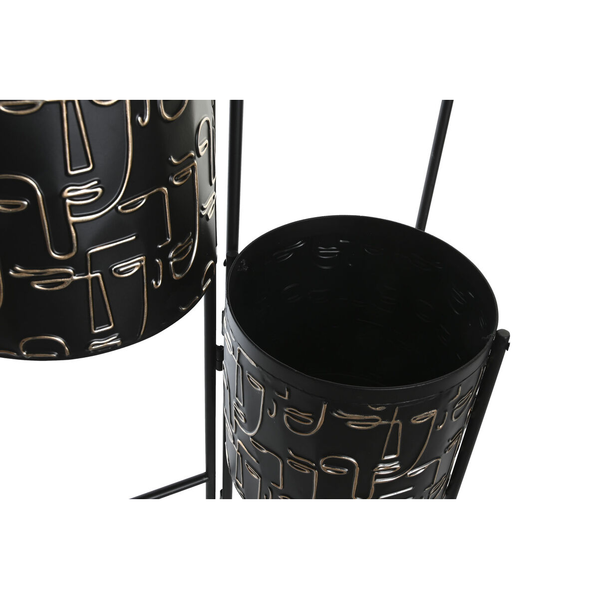Vaso DKD Home Decor Nero Dorato Metallo Viso 22 x 22 x 93 cm - Immagine 3
