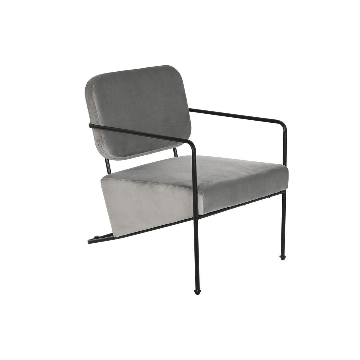 Poltrona DKD Home Decor Grigio Metallo 62 x 76 x 76 cm 55 x 71 x 72 cm