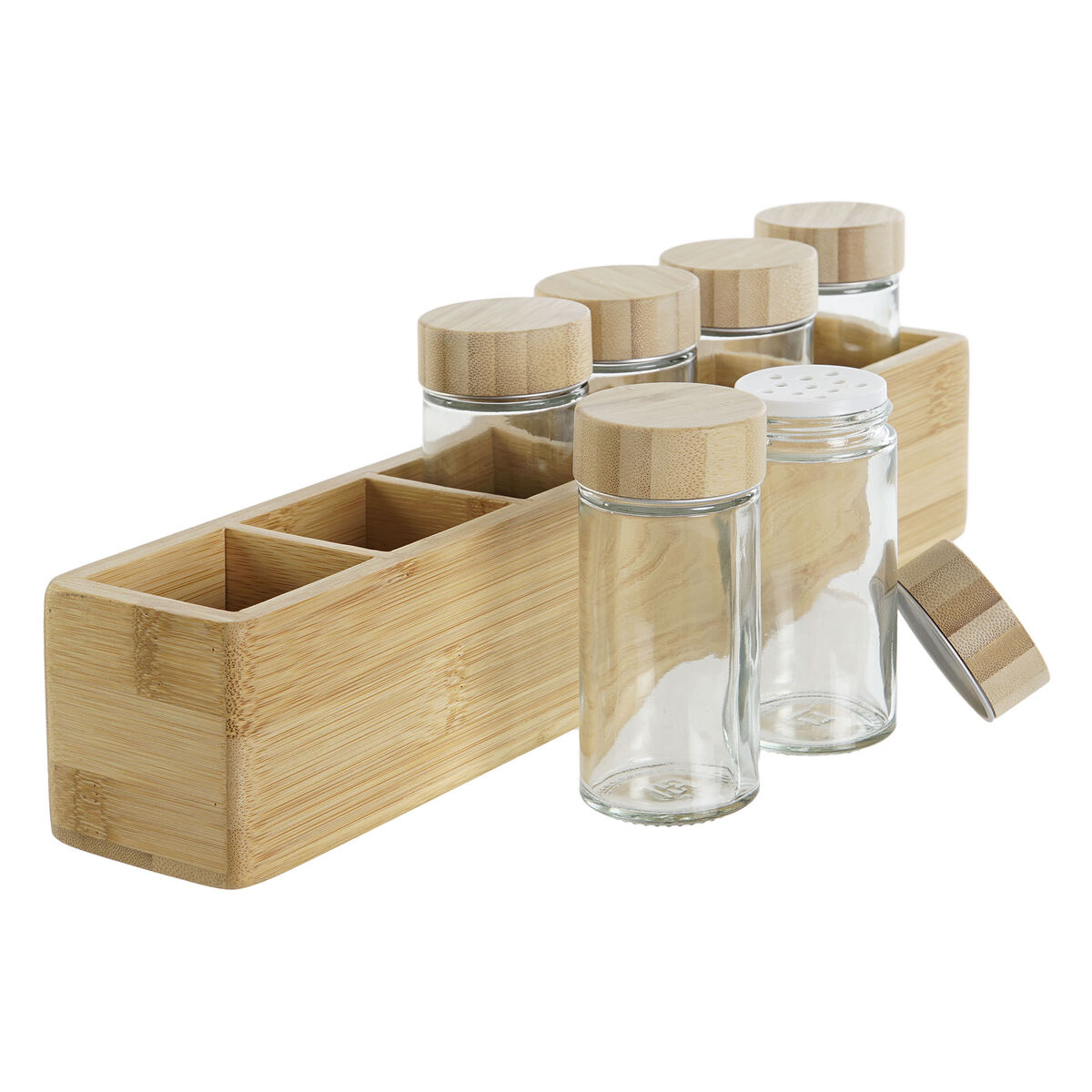 Portaspezie in Bambù DKD Home Decor 32,5 x 6,5 x 6,5 cm - Immagine 2