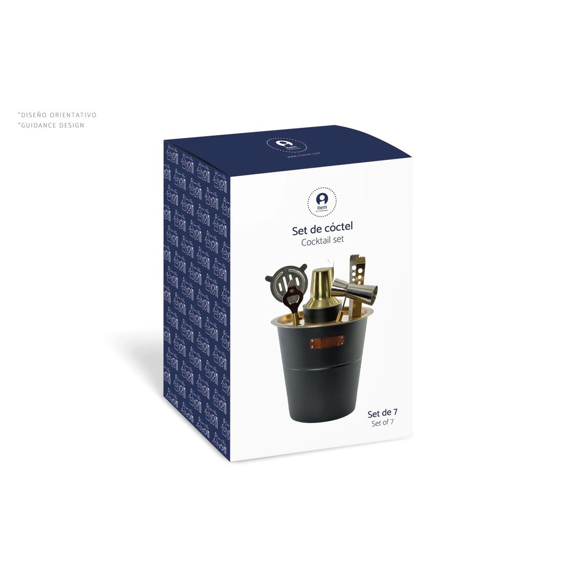Set da Cocktail DKD Home Decor Nero Acciaio inossidabile 500 ml 8 x 8 x 20 cm - Immagine 2