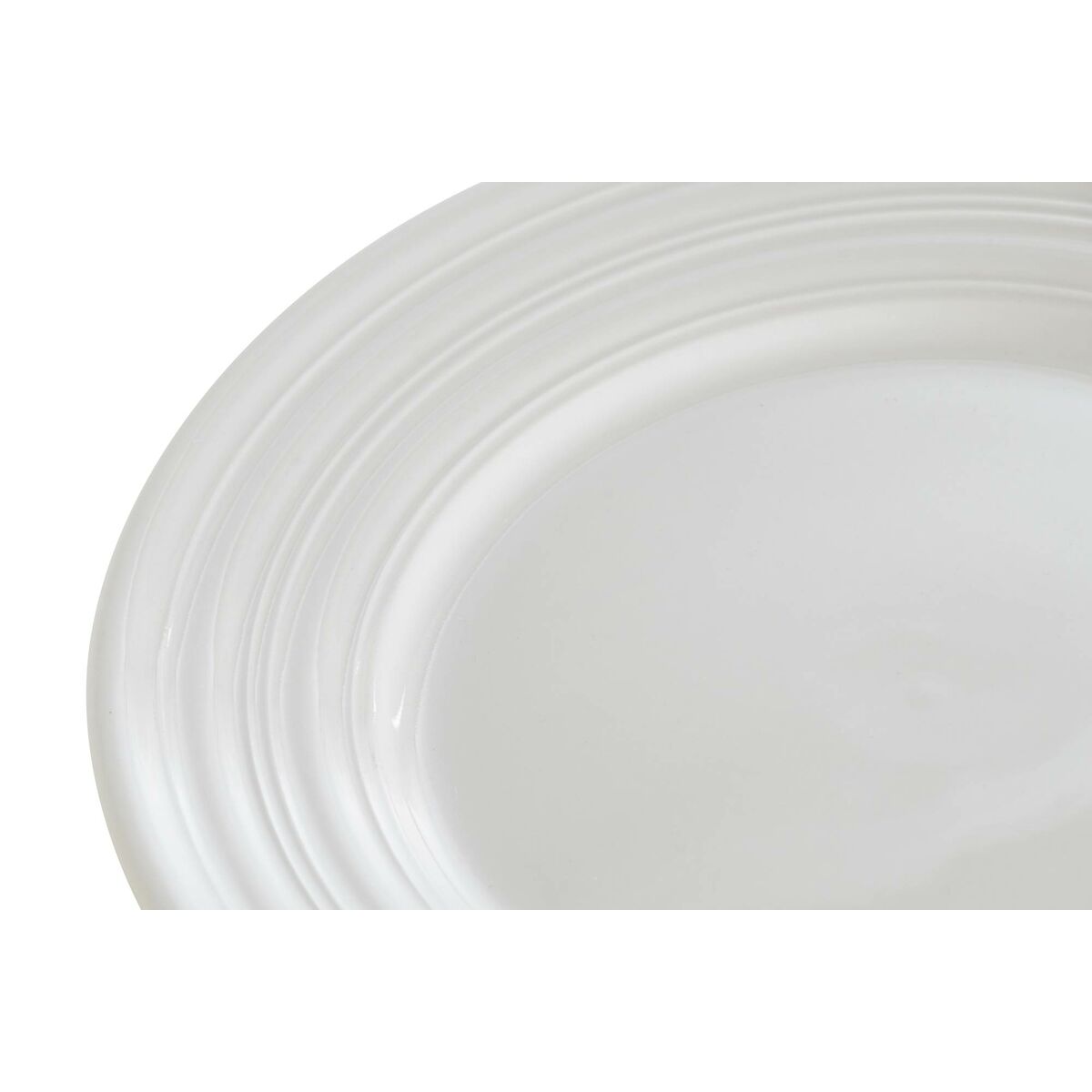 Piatto da pranzo DKD Home Decor Bianco Porcellana 19 x 19 x 2 cm - Immagine 3