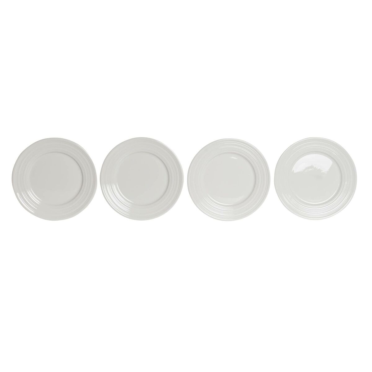 Piatto da pranzo DKD Home Decor Bianco Porcellana 19 x 19 x 2 cm - Immagine 4