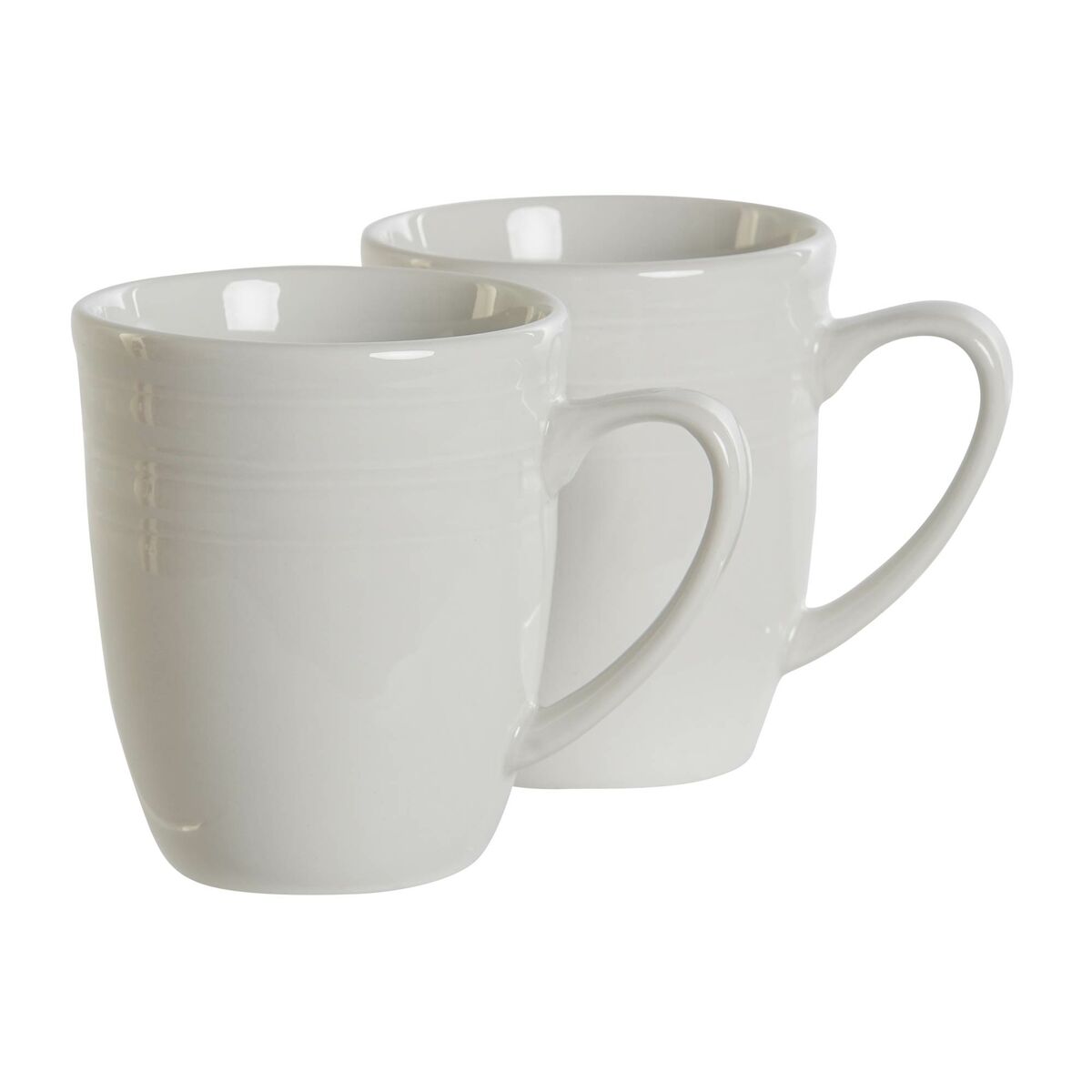 Set di 4 Tazze Mug DKD Home Decor Bianco Porcellana 330 ml 12 x 10 x 9 cm - Immagine 2