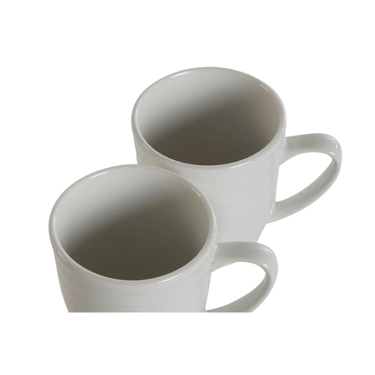 Set di 4 Tazze Mug DKD Home Decor Bianco Porcellana 330 ml 12 x 10 x 9 cm - Immagine 3