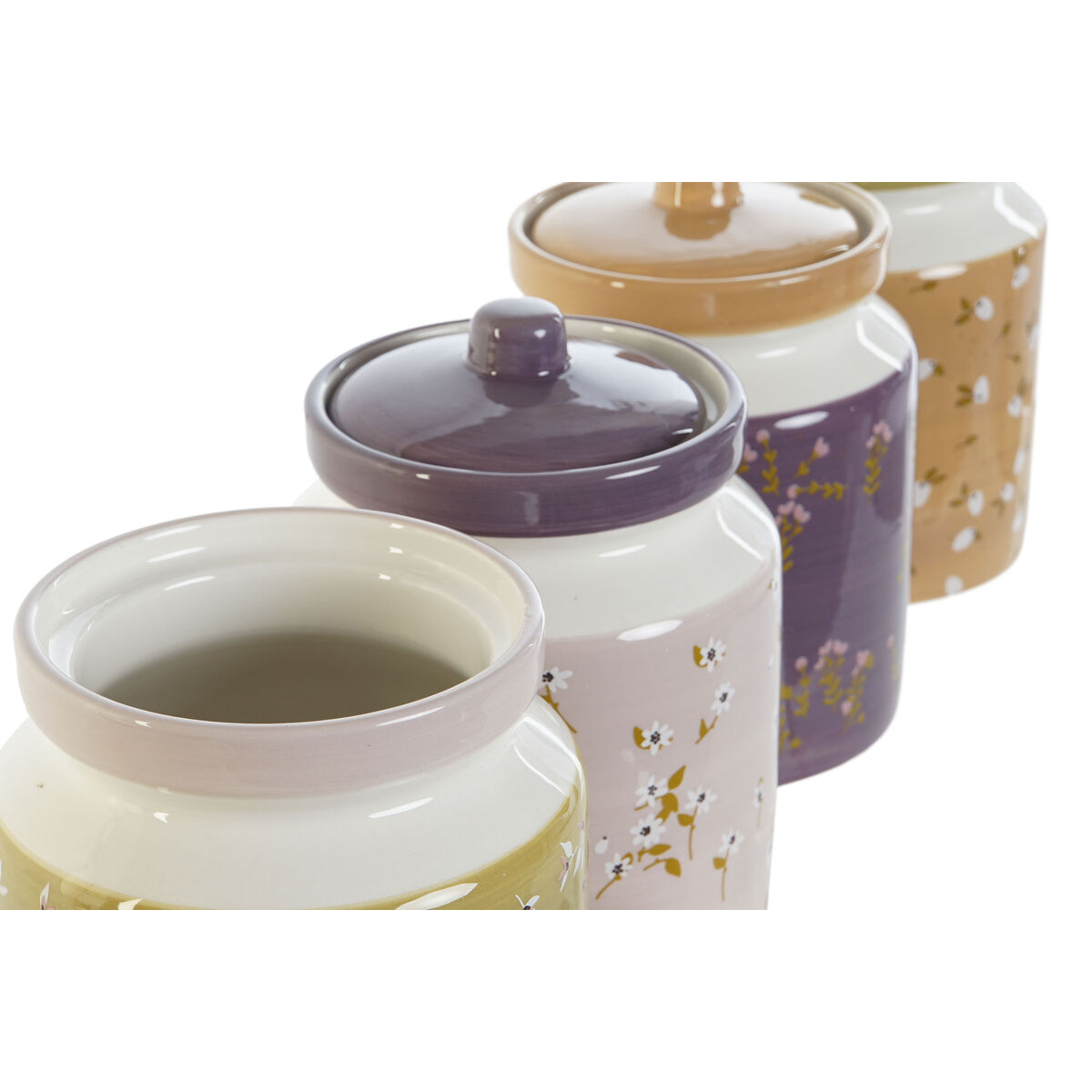 Barattolo DKD Home Decor Verde Rosa Senape Lilla Dolomite Shabby Chic 1 L 12 x 12 x 16 cm (4 Unità) - Immagine 3
