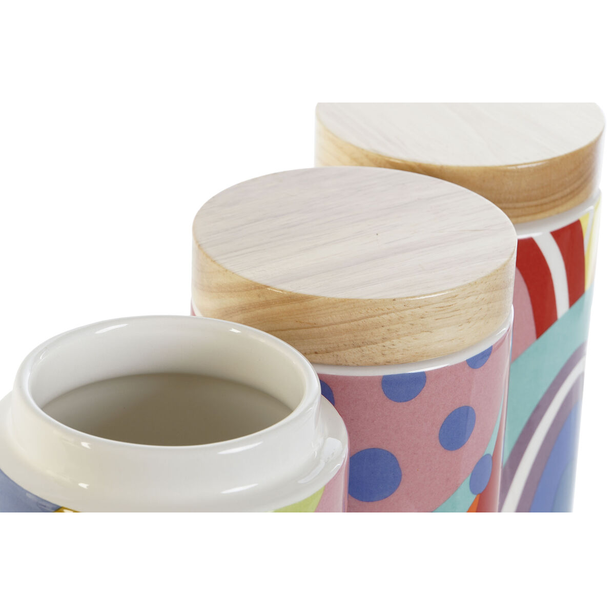 Barattolo DKD Home Decor Multicolore Naturale Bambù Dolomite 1 L 10 x 10 x 16 cm (3 Unità) - Immagine 3