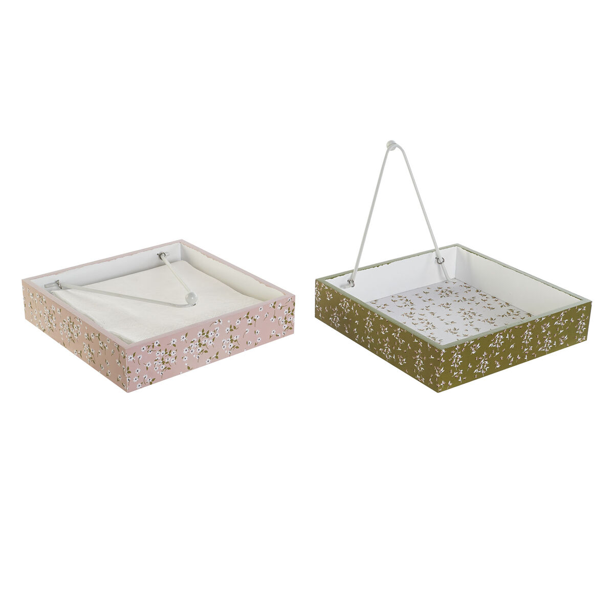 Portatovagliolo DKD Home Decor Verde Senape Marrone scuro Metallo Alluminio Legno MDF 18 x 18 x 4 cm (4 Unità) - Immagine 3