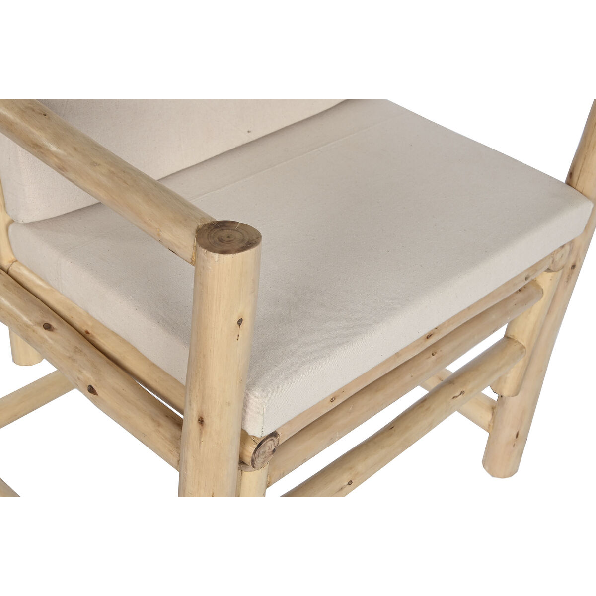 Poltrona Home ESPRIT Bianco Beige Naturale Cotone 61 x 50 x 90 cm - Immagine 2