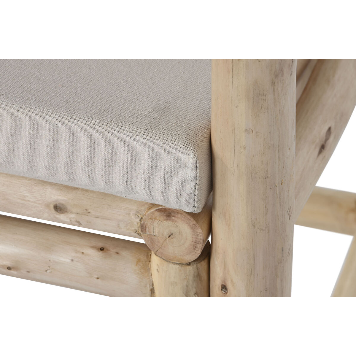 Poltrona Home ESPRIT Bianco Beige Naturale Cotone 61 x 50 x 90 cm - Immagine 4