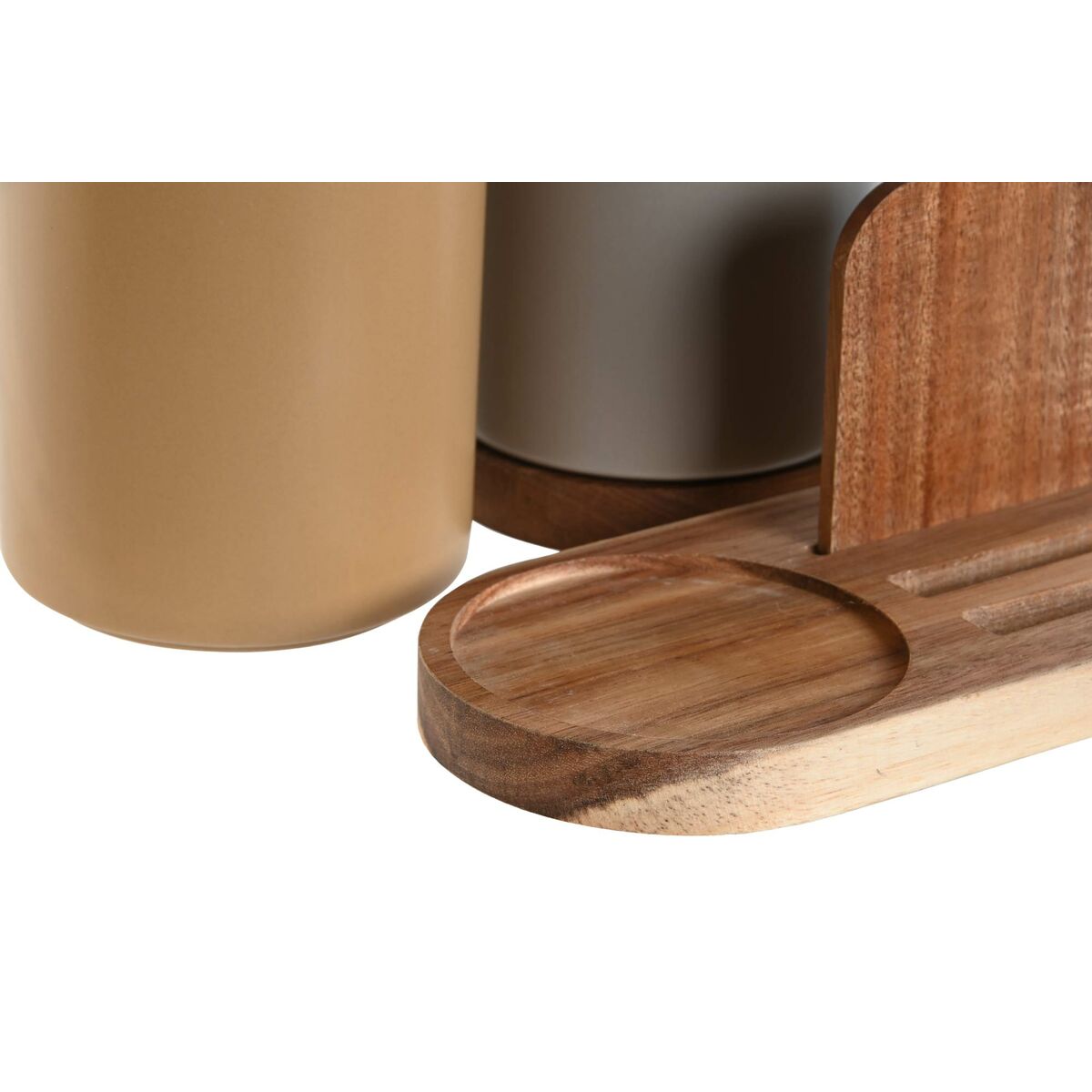 Contenitore per Utensili da Cucina Home ESPRIT Acacia Dolomite 20 x 9,5 x 18,5 cm (2 Unità) - Immagine 2