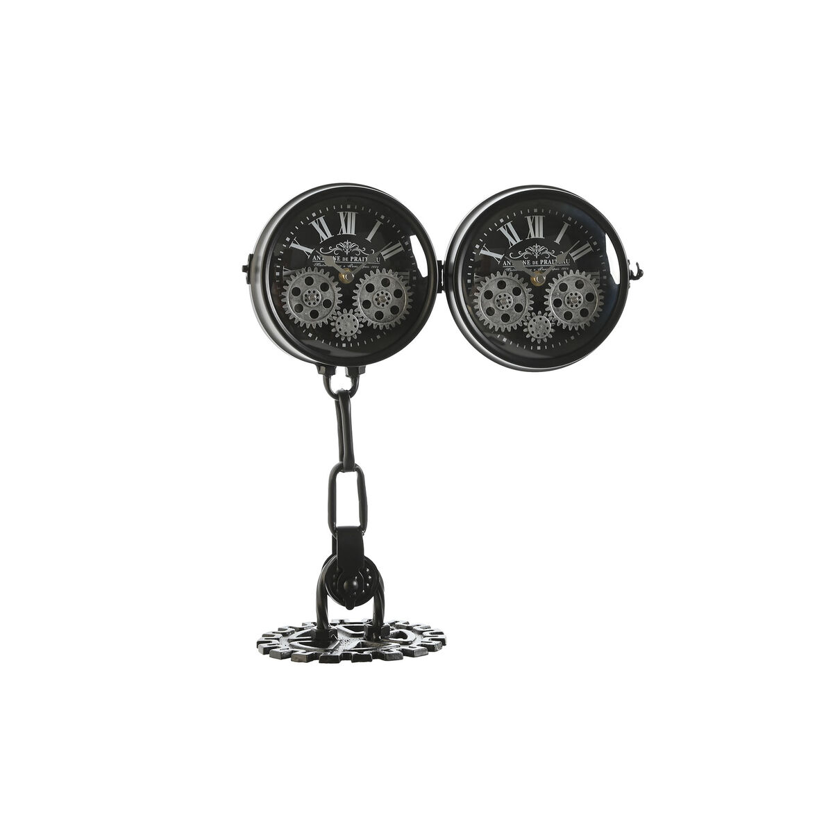 Orologio da Tavolo Home ESPRIT Bianco Nero Argentato - Immagine 4