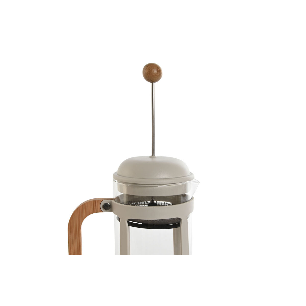 Caffettiera a Stantuffo Home ESPRIT Bianco Naturale Acciaio inossidabile 800 ml 15 x 10 x 22 cm - Immagine 2