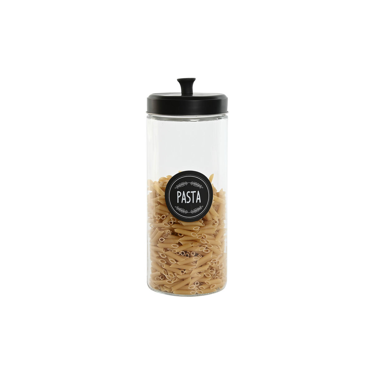Set di 4 Barattoli Home ESPRIT Nero Metallo Cristallo 1 L 1,5 L 1,8 L 10,4 x 10,4 x 26,4 cm - Immagine 4