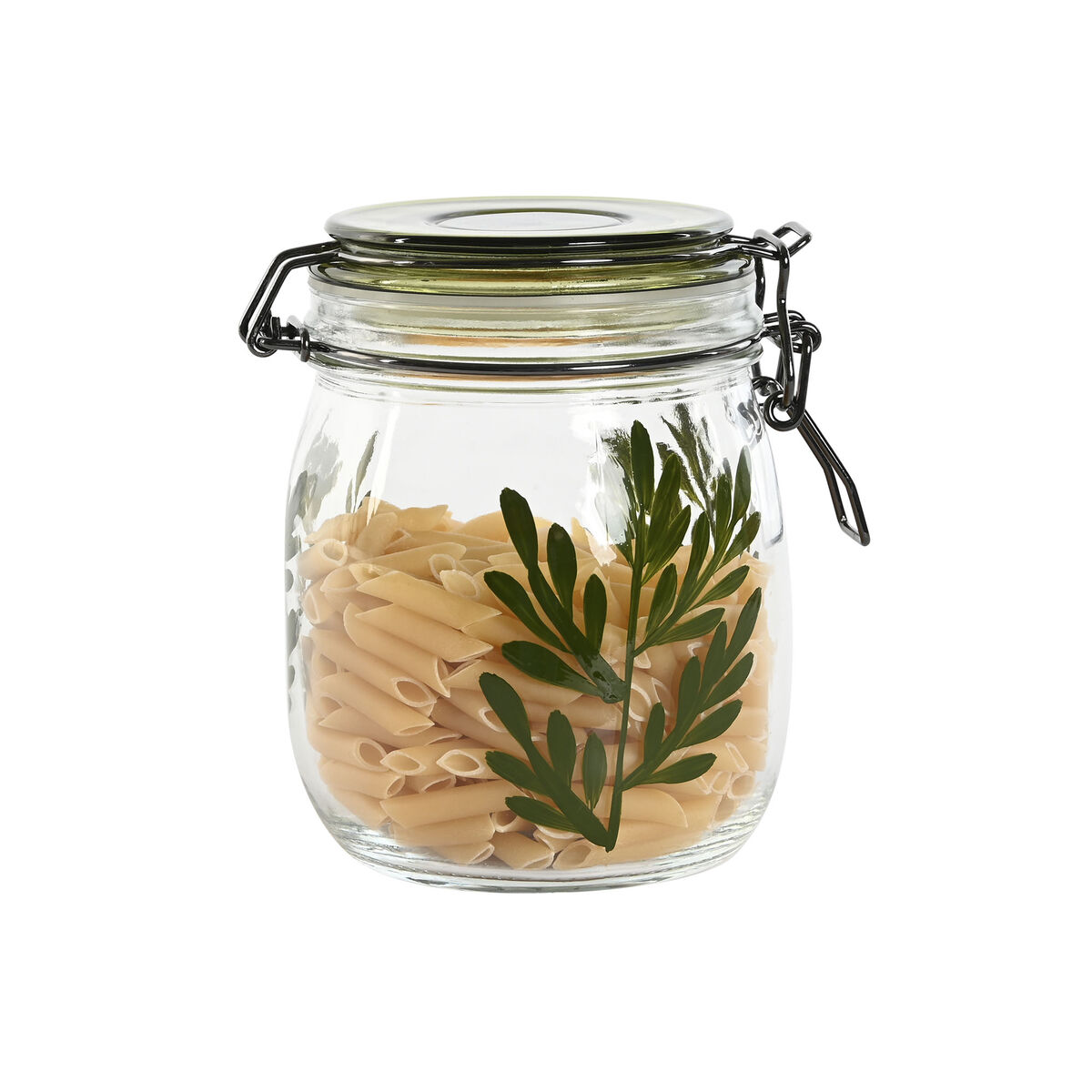 Set di 4 Barattoli Home ESPRIT Verde Cristallo Ferro 1,5 L 11,3 x 11,3 x 21,7 cm - Immagine 4
