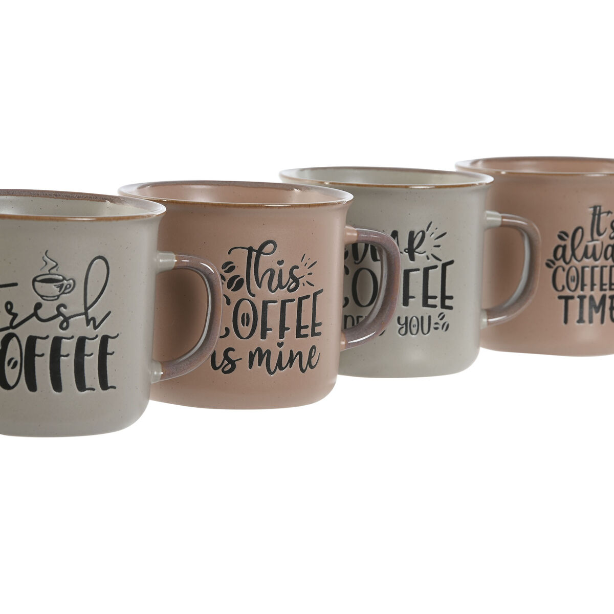 Set di 4 Tazze Mug Home ESPRIT Azzurro Rosa Gres 285 ml 9 x 7 x 8 cm - Immagine 3