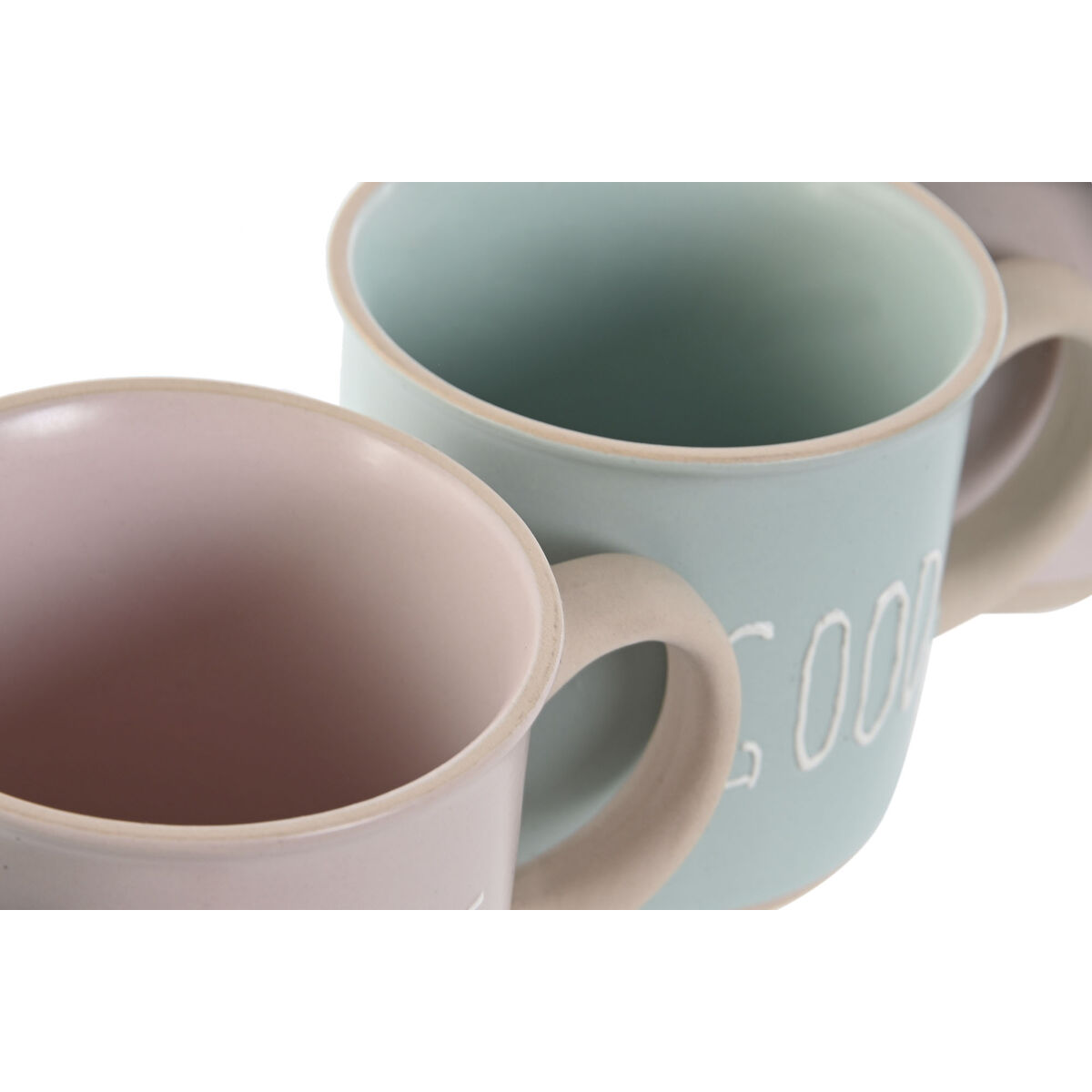 Set di 4 Tazze Mug Home ESPRIT Azzurro Rosa Gres 355 ml 9,7 x 7 x 9,2 cm - Immagine 2