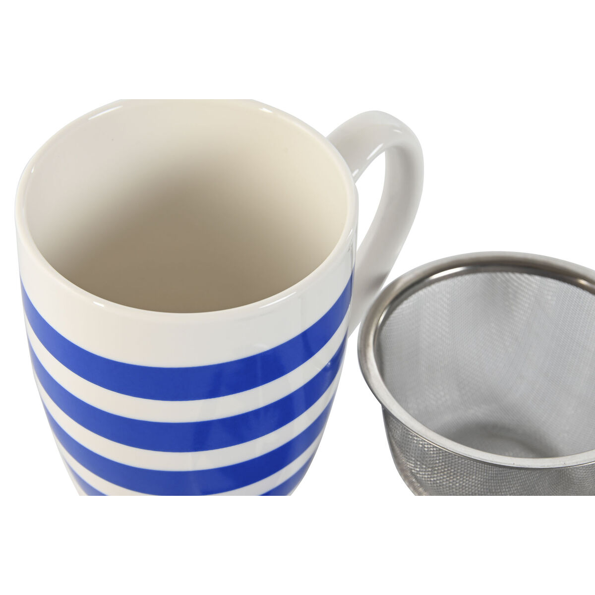 Tazza con Filtro per Infusioni Home ESPRIT Azzurro Rosso Acciaio inossidabile Porcellana 380 ml (4 Unità) - Immagine 4