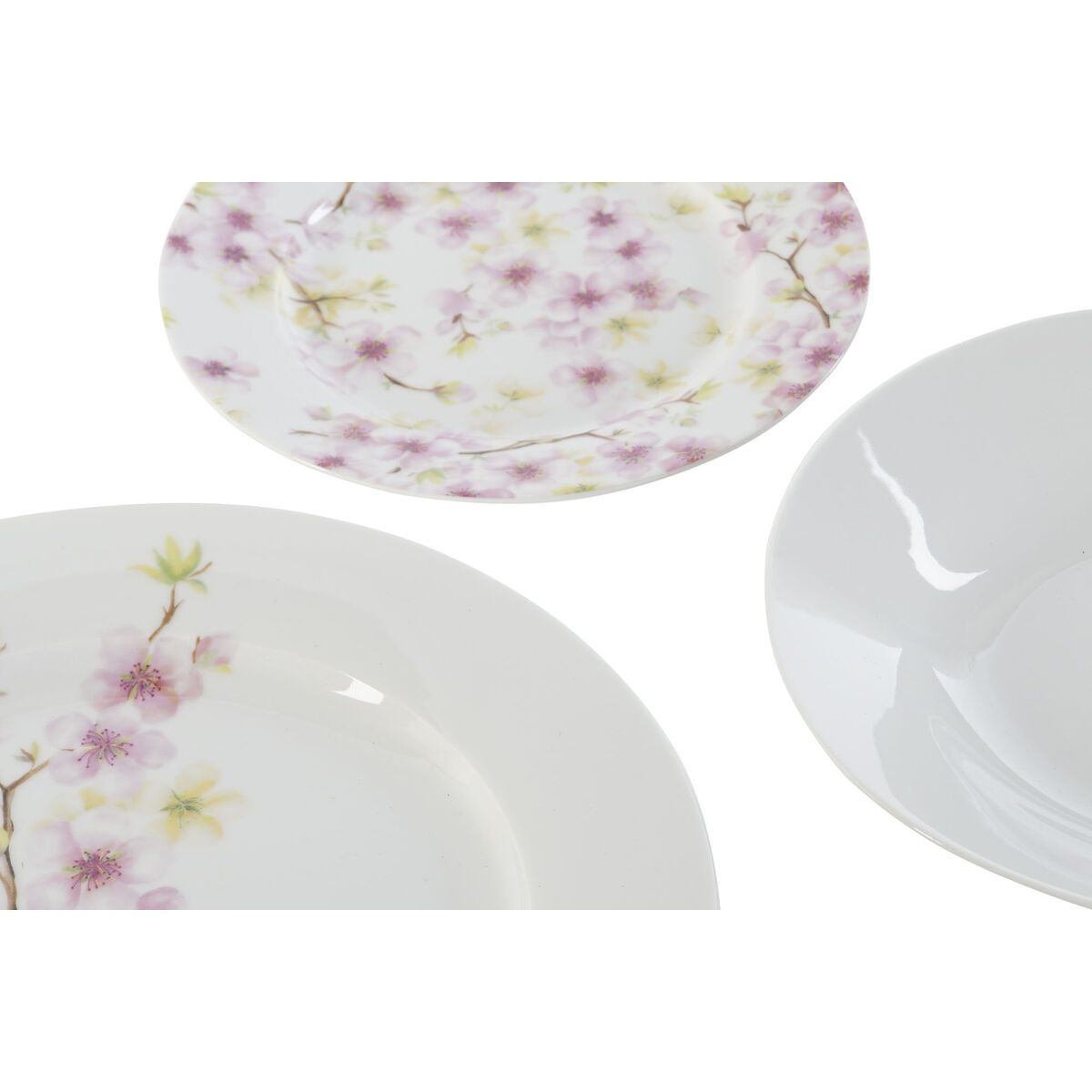 Set di Stoviglie Home ESPRIT Bianco Verde Rosa Porcellana 18 Pezzi 27 x 27 x 2 cm - Immagine 2