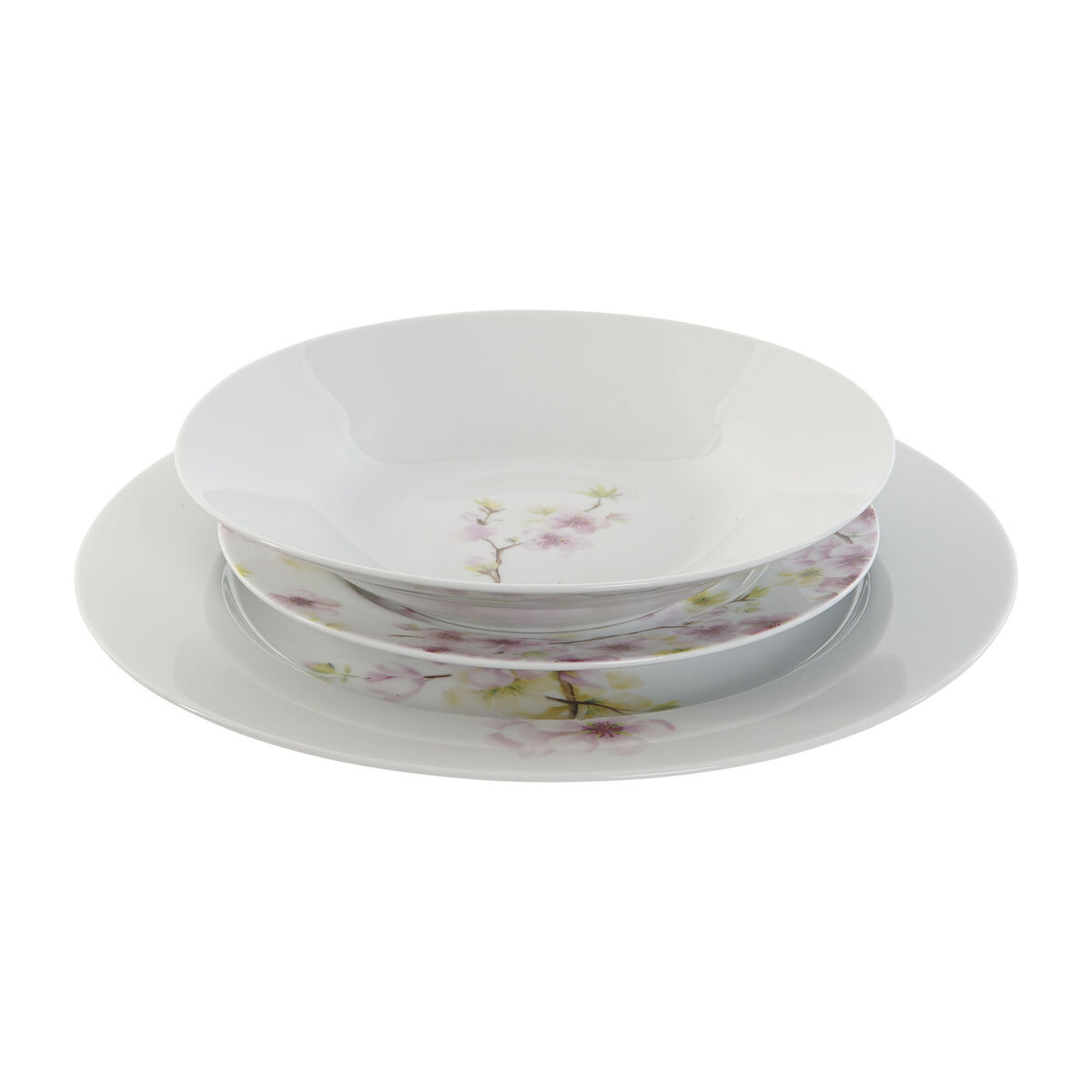 Set di Stoviglie Home ESPRIT Bianco Verde Rosa Porcellana 18 Pezzi 27 x 27 x 2 cm - Immagine 4