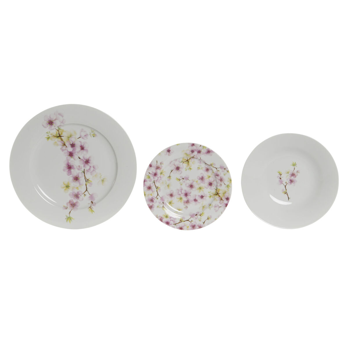 Set di Stoviglie Home ESPRIT Bianco Verde Rosa Porcellana 18 Pezzi 27 x 27 x 2 cm - Immagine 5