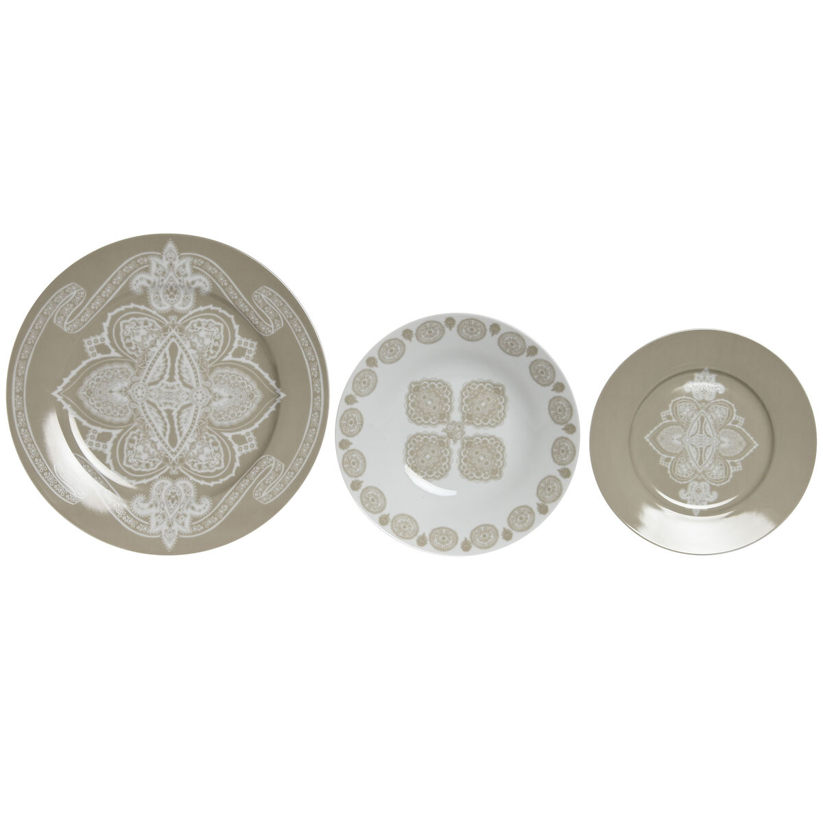 Set di Stoviglie Home ESPRIT Azzurro Beige Porcellana 18 Pezzi 27 x 27 x 2 cm - Immagine 5