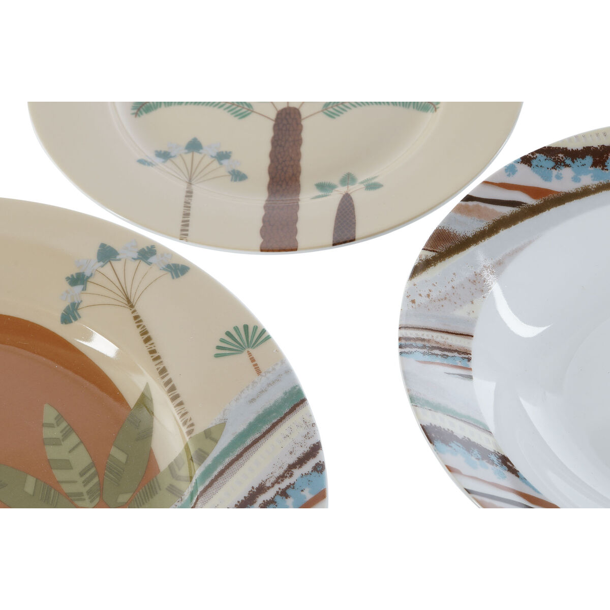 Set di Stoviglie Home ESPRIT Beige Multicolore Porcellana 18 Pezzi 27 x 27 x 2 cm - Immagine 2
