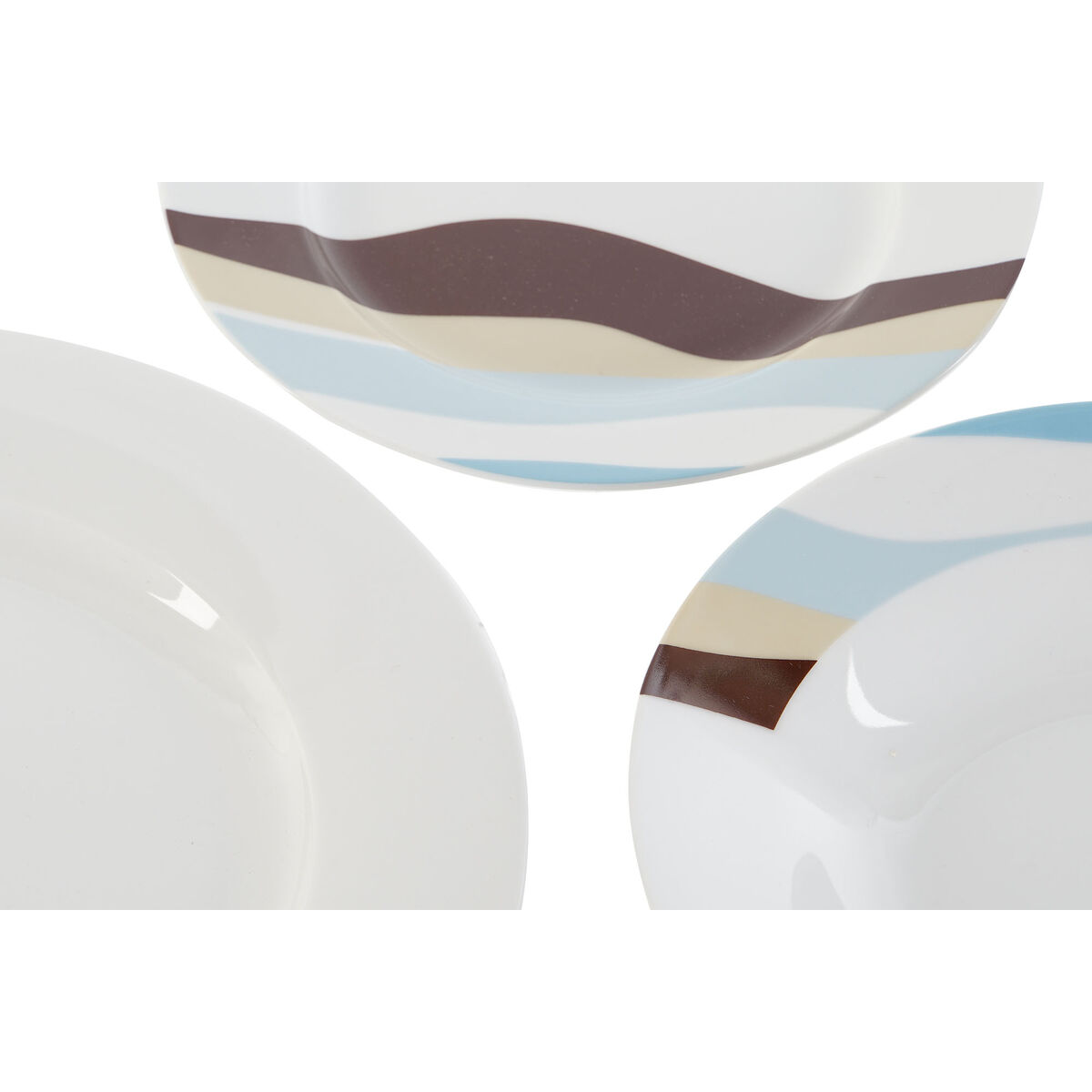 Set di Stoviglie Home ESPRIT Azzurro Verde Porcellana Tropicale 18 Pezzi 27 x 27 x 2 cm - Immagine 2