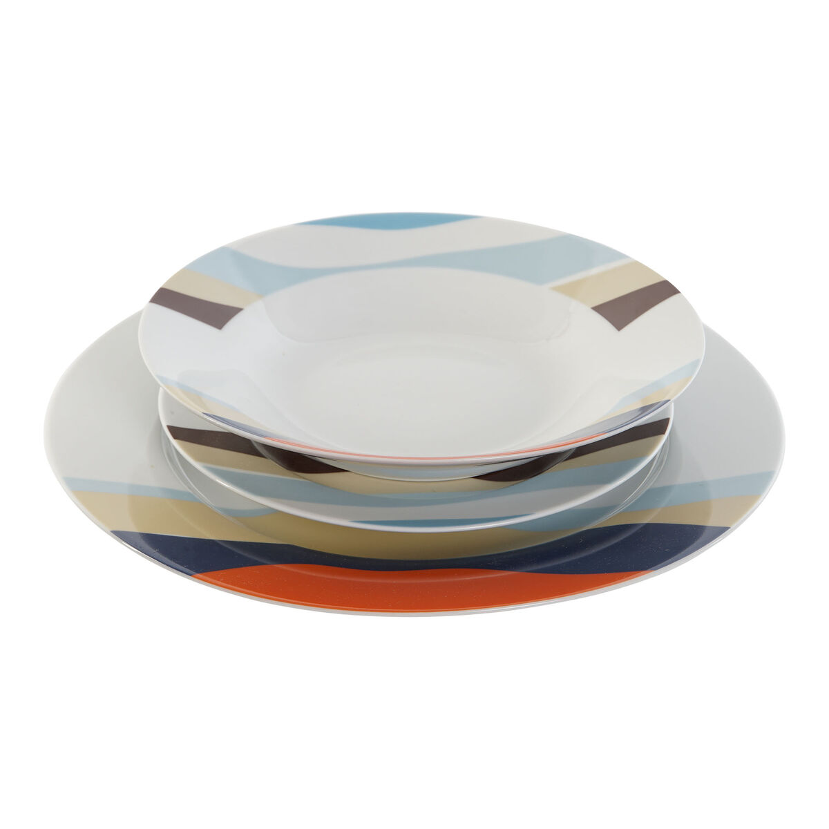 Set di Stoviglie Home ESPRIT Azzurro Verde Porcellana Tropicale 18 Pezzi 27 x 27 x 2 cm - Immagine 4