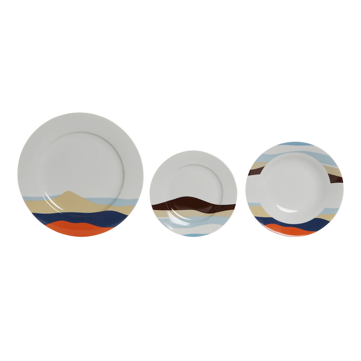 Set di Stoviglie Home ESPRIT Azzurro Verde Porcellana Tropicale 18 Pezzi 27 x 27 x 2 cm - Immagine 5