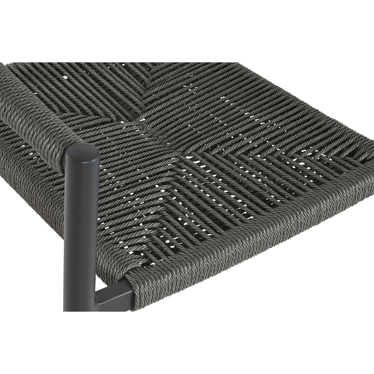 Sedia da giardino Home ESPRIT Nero Grigio scuro Alluminio Rattan 56 x 60 x 78 cm - Immagine 2