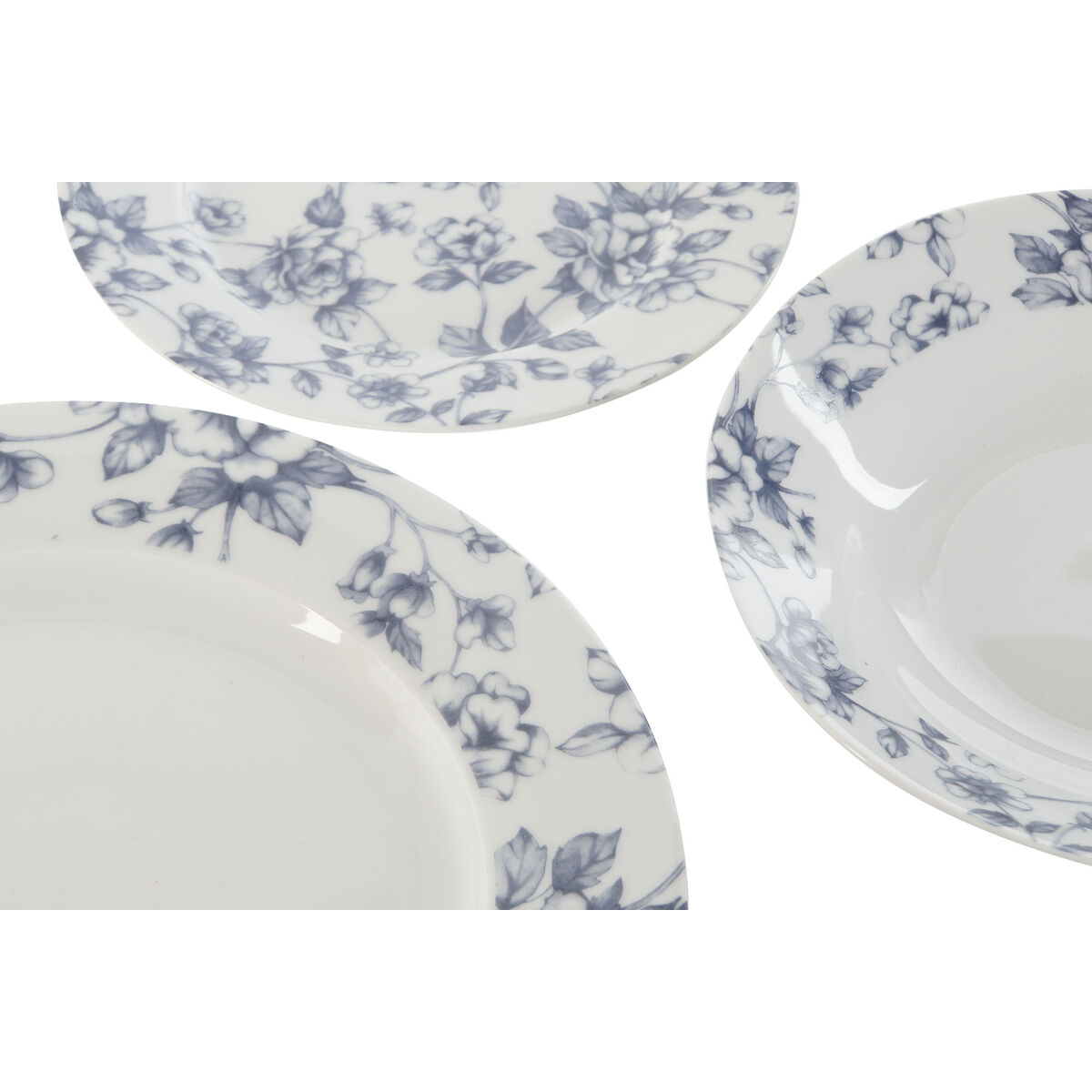 Set di Stoviglie Home ESPRIT Azzurro Porcellana Floreale 18 Pezzi 27 x 27 x 2 cm - Immagine 2