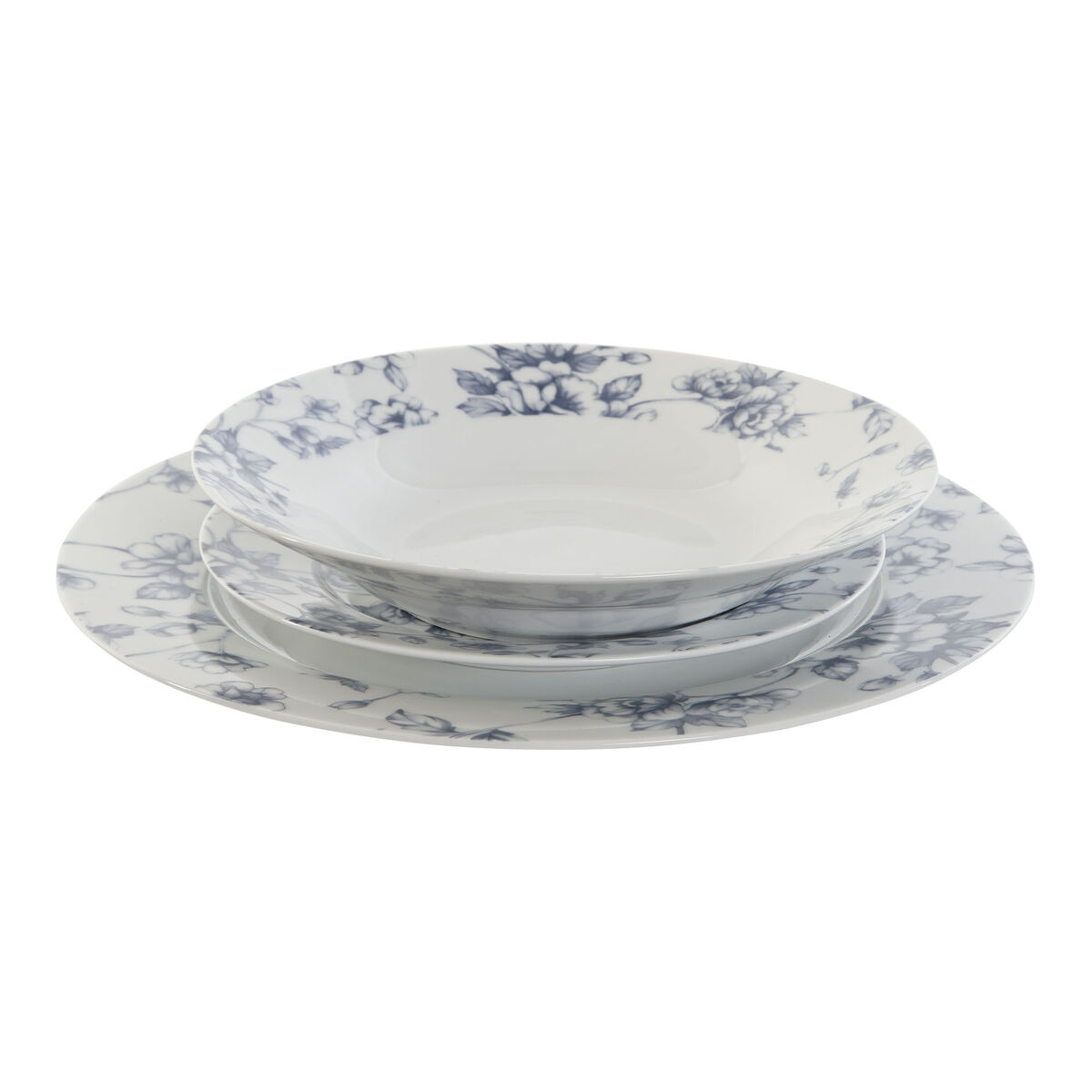 Set di Stoviglie Home ESPRIT Azzurro Porcellana Floreale 18 Pezzi 27 x 27 x 2 cm - Immagine 4