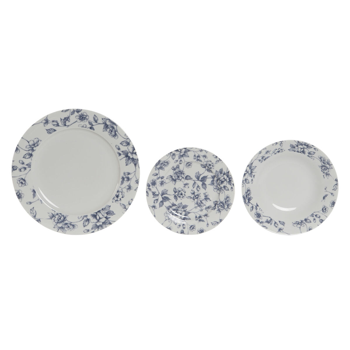 Set di Stoviglie Home ESPRIT Azzurro Porcellana Floreale 18 Pezzi 27 x 27 x 2 cm - Immagine 5