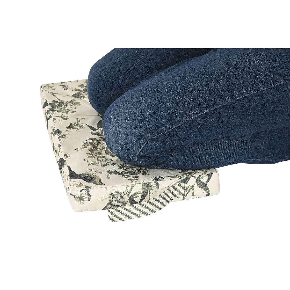 Cuscino da pavimento Home ESPRIT Verde Beige Cotone Poliestere 40 x 25 x 4 cm - Immagine 4