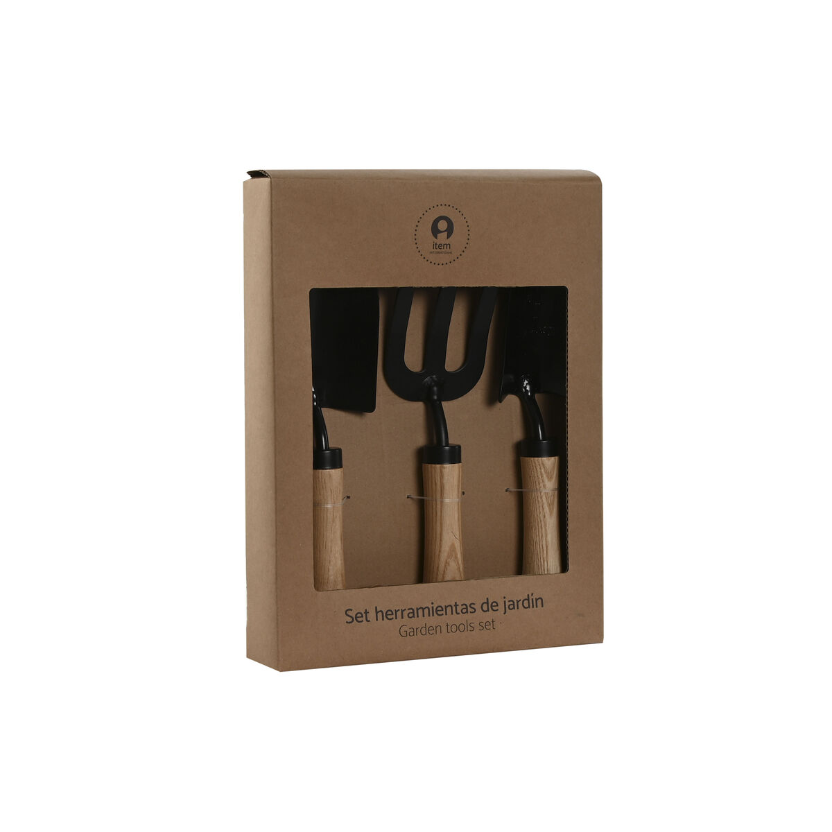 Kit di attrezzi per il giardinaggio Home ESPRIT 3 Pezzi Marrone Nero Acciaio - Immagine 2