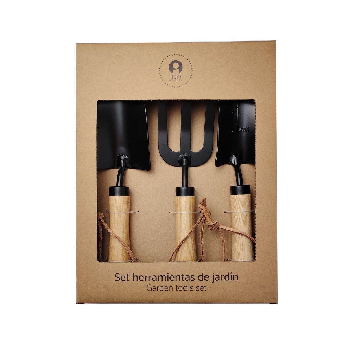 Kit di attrezzi per il giardinaggio Home ESPRIT 3 Pezzi Marrone Nero Acciaio - Immagine 6
