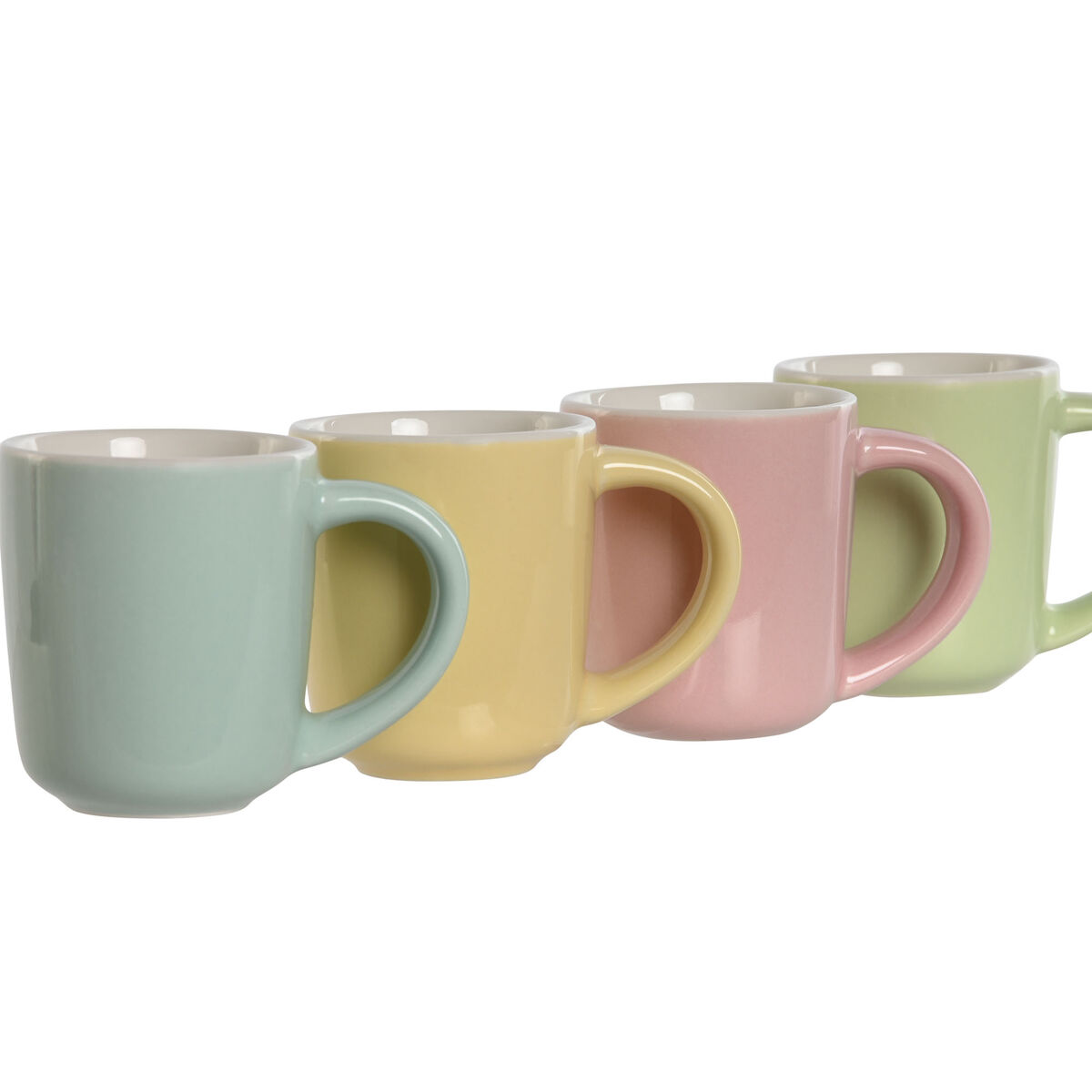 Set di Tazze da Caffè Home ESPRIT Giallo Azzurro Verde Rosa Porcellana 90 ml 4 Pezzi - Immagine 2