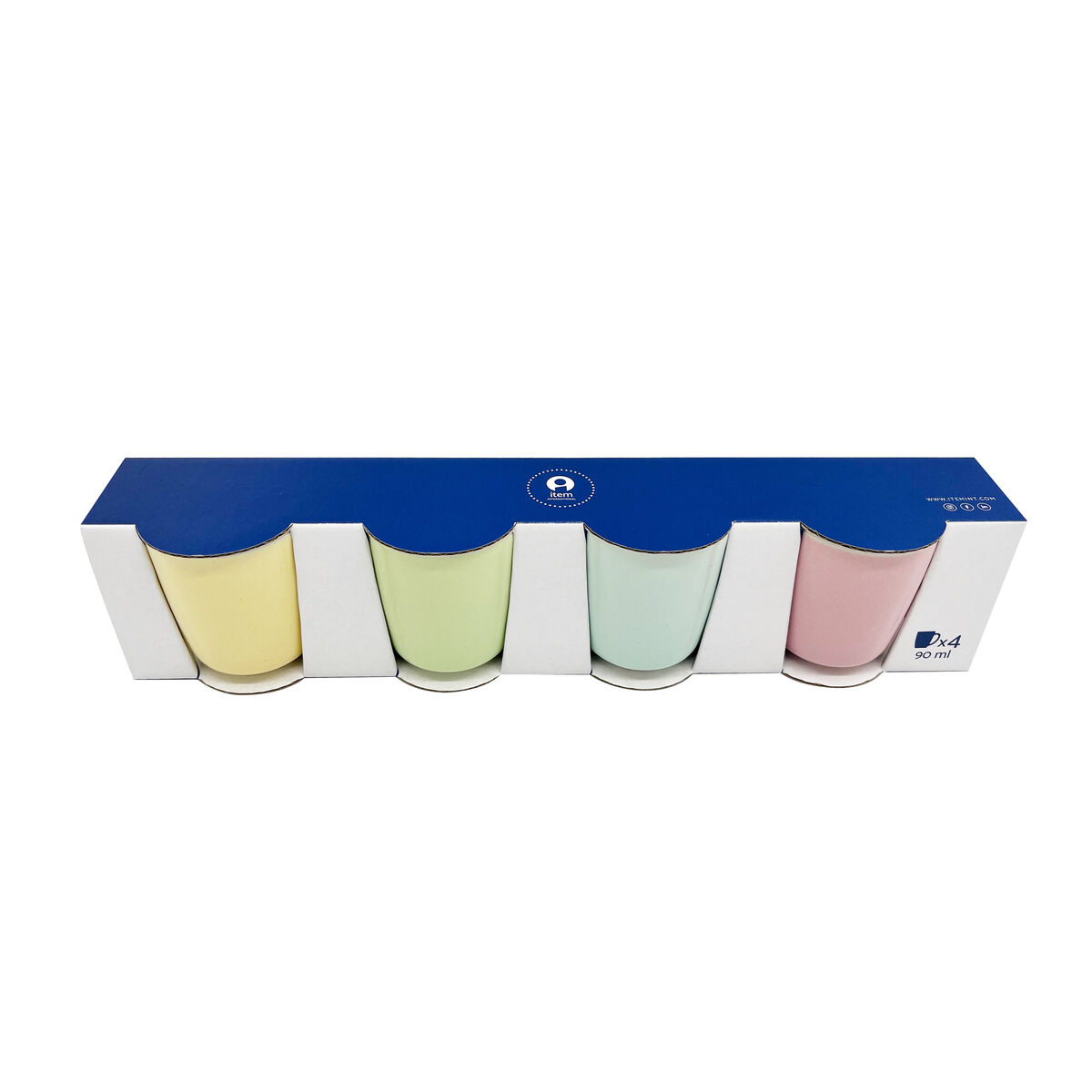 Set di Tazze da Caffè Home ESPRIT Giallo Azzurro Verde Rosa Porcellana 90 ml 4 Pezzi - Immagine 4