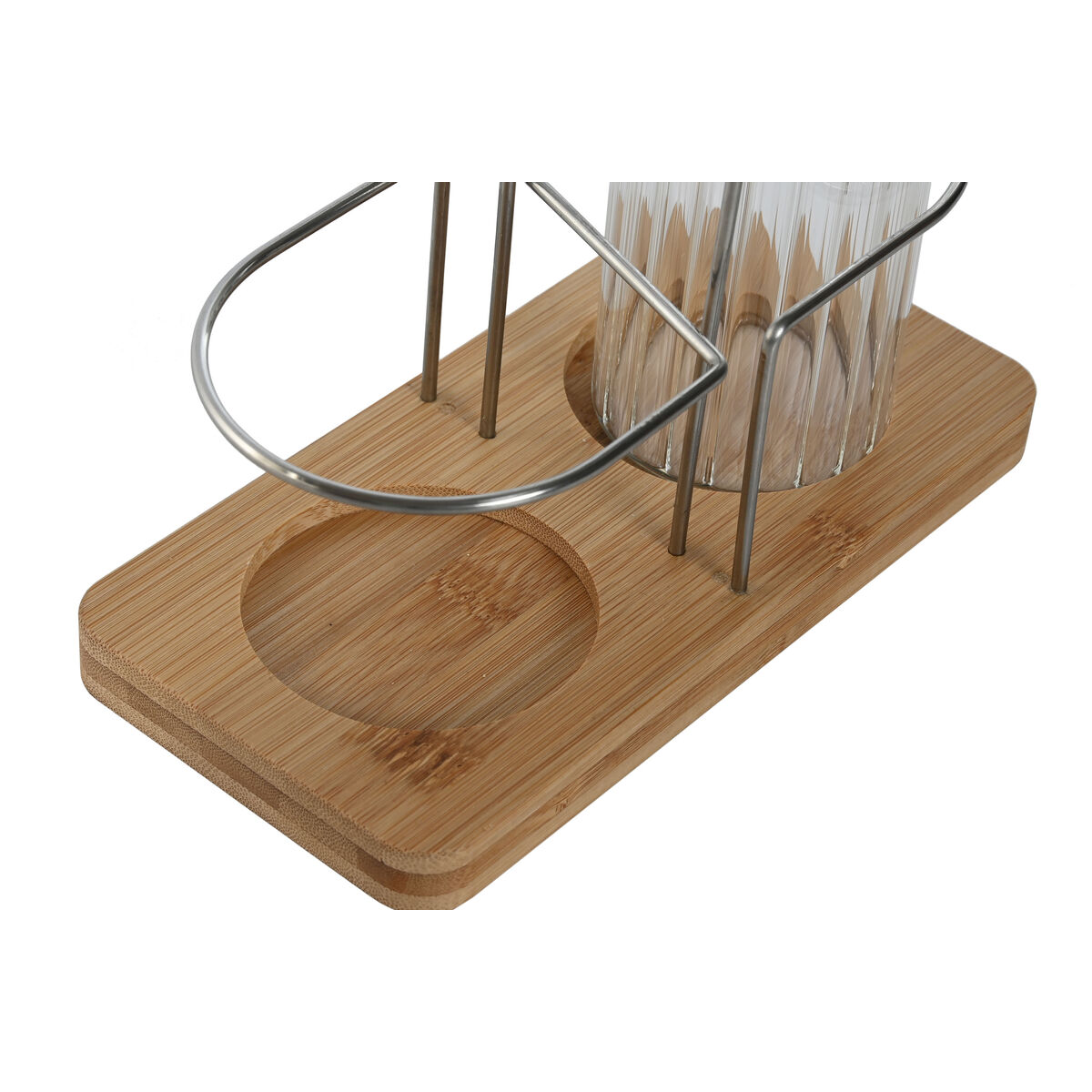 Set olio e aceto Home ESPRIT Trasparente Naturale Bambù Cristallo 18,5 x 9,3 x 24 cm - Immagine 2