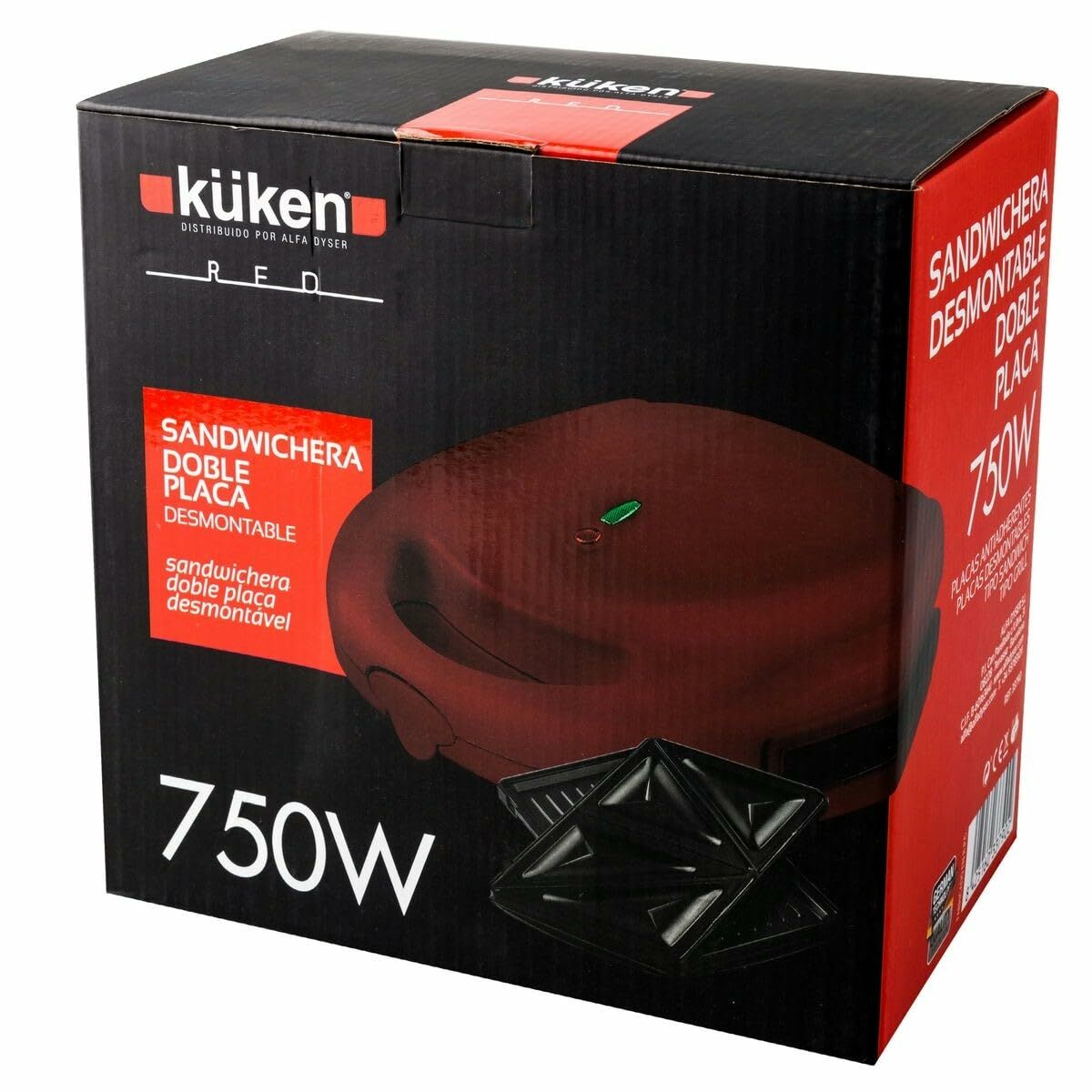 Piastra Grill Elettrica Küken 33790 Rosso 750 W - Immagine 2