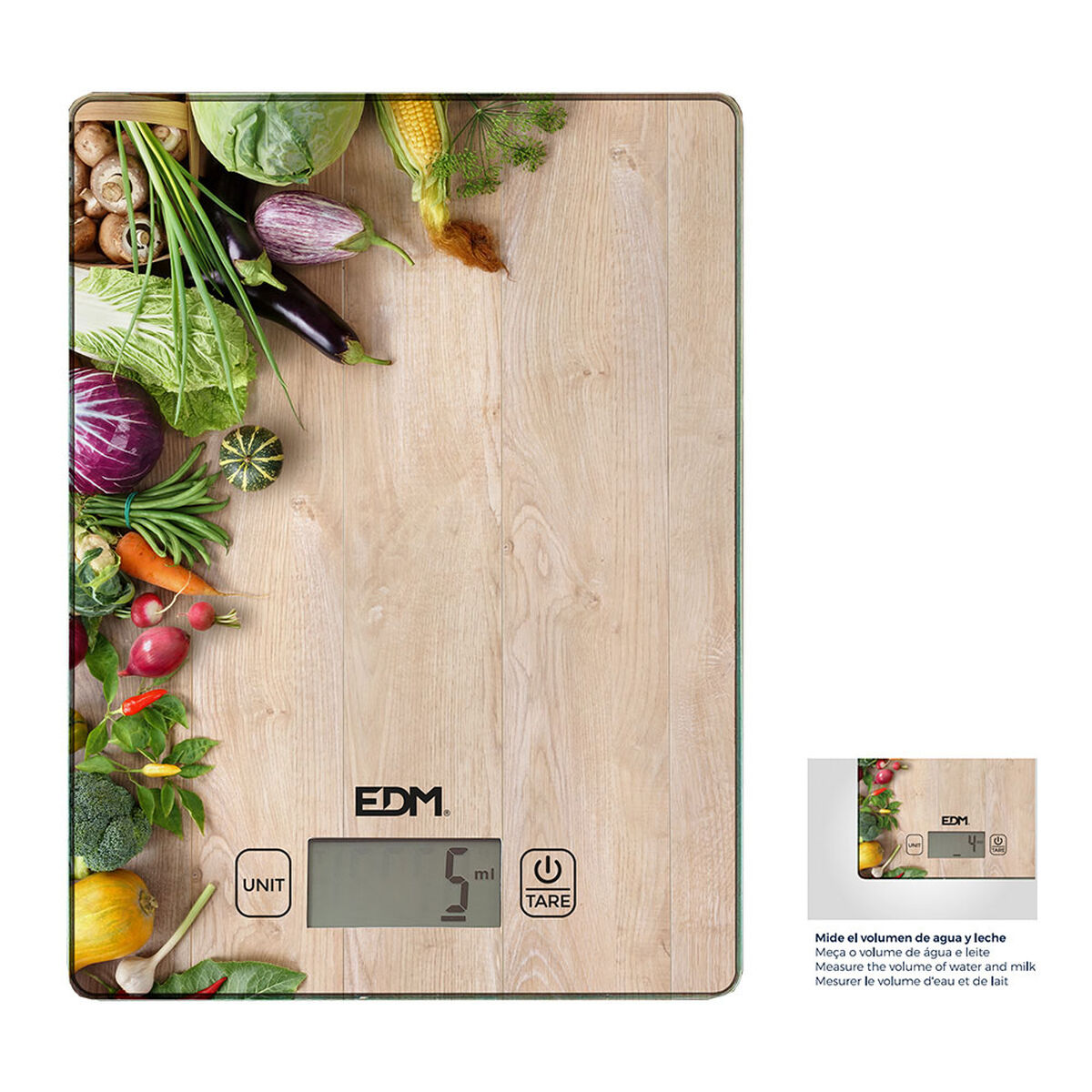 bilancia da cucina EDM 07527 Marrone Legno 5 kg - Immagine 3