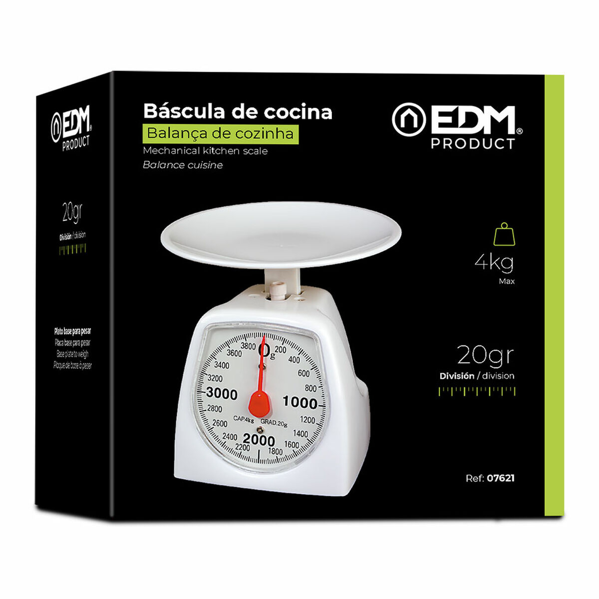 bilancia da cucina retro EDM 07621 Bianco 4 Kg - Immagine 3
