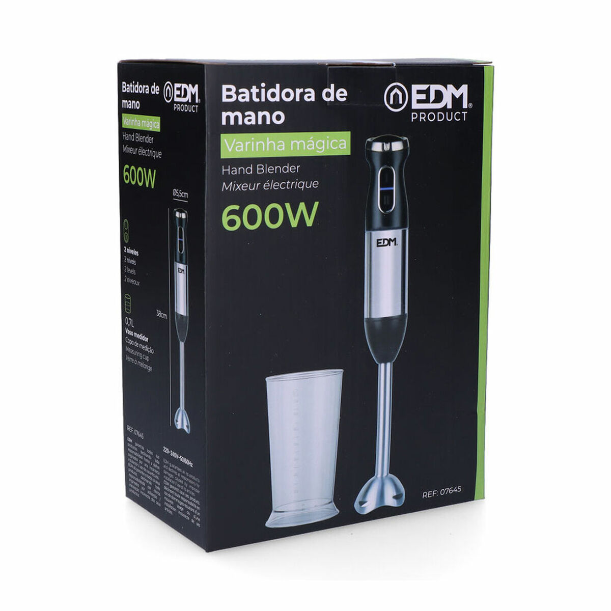 Frullatore ad Immersione EDM 07645 Nero Argentato 600 W - Immagine 2