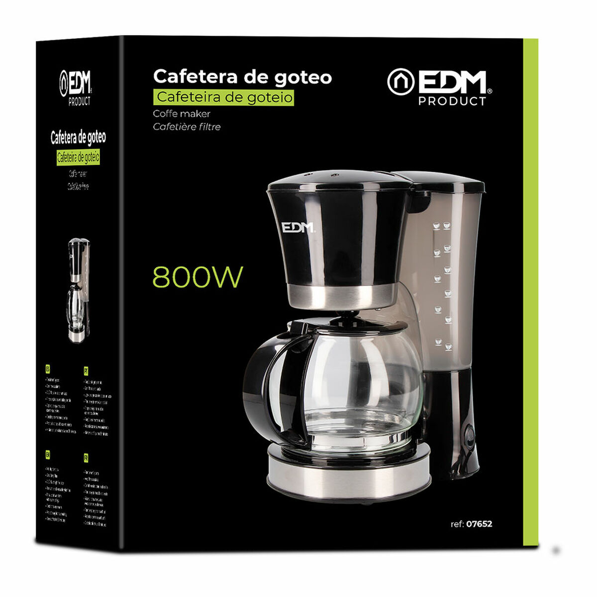 Caffettiera Americana EDM 07652 Nero 800 W 12 Tazze - Immagine 2