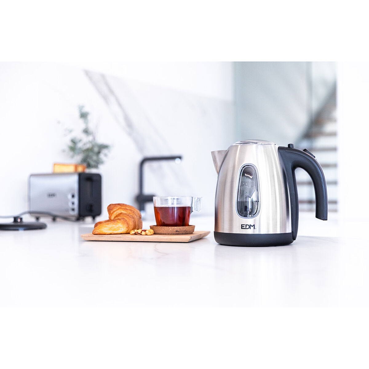 Bollitore EDM 07656 Kettle Nero Acciaio inossidabile 2200 W 1,7 L - Immagine 6