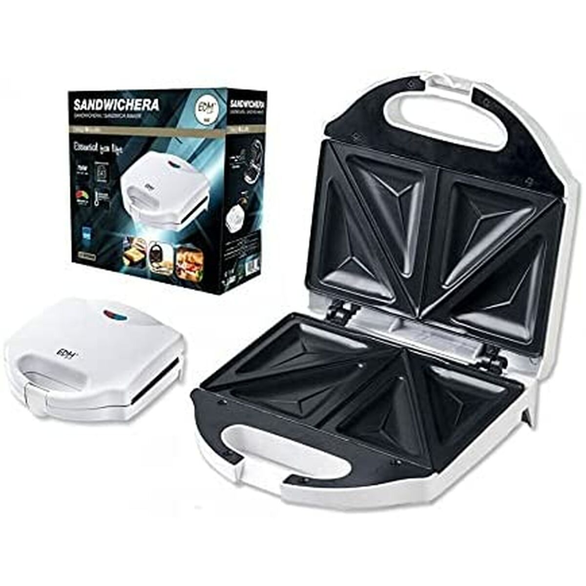 Piastra Grill Elettrica EDM 07666 Bianco 750 W - Immagine 2