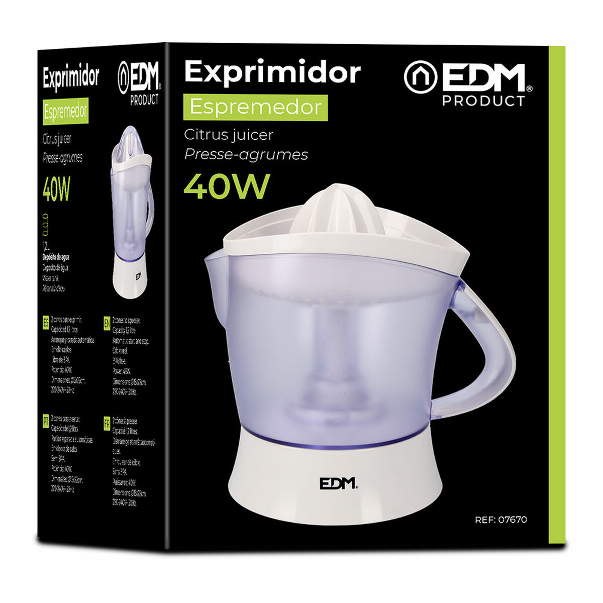 Spremiagrumi Elettrico EDM 07670 Bianco 40 W 1,2 L - Immagine 3