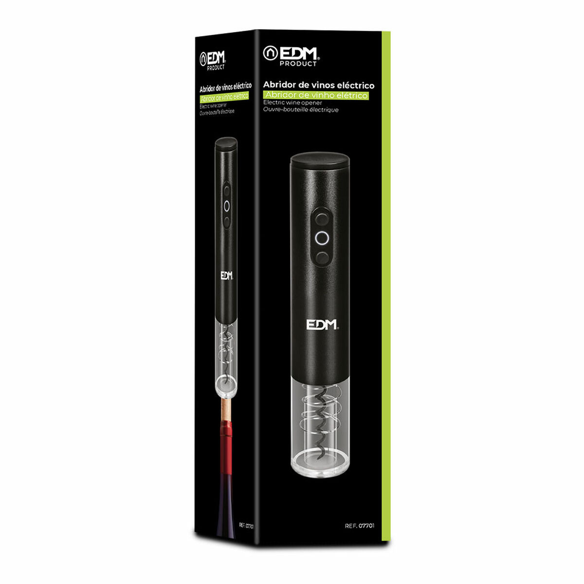Cavatappi Elettrico per Bottiglie di Vino EDM 07701 Ø 4,5 x 25,2 cm - Immagine 2