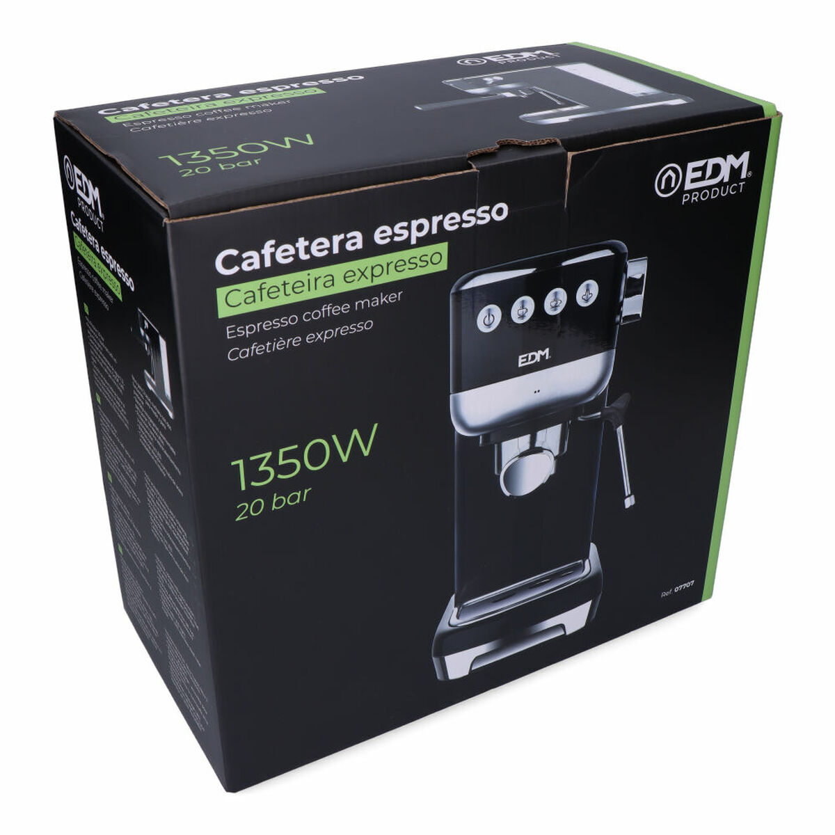 Caffettiera Express a Leva EDM 07707 Nero 2 Tazze 1,3 L - Immagine 4